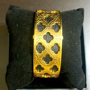 Brighton Gold Tone Leather Bangle Cuff